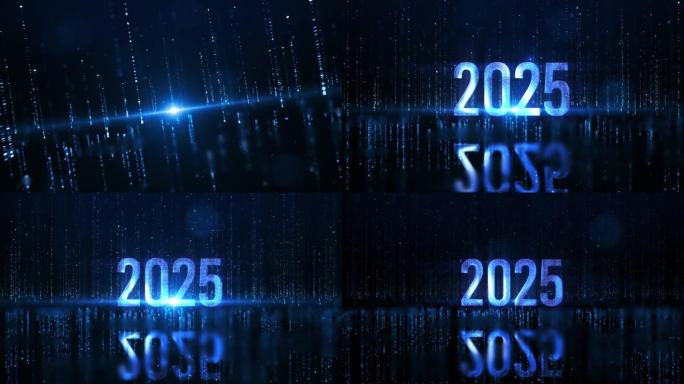 祝贺新2025年，奢华风格，蓝色，新年，2025