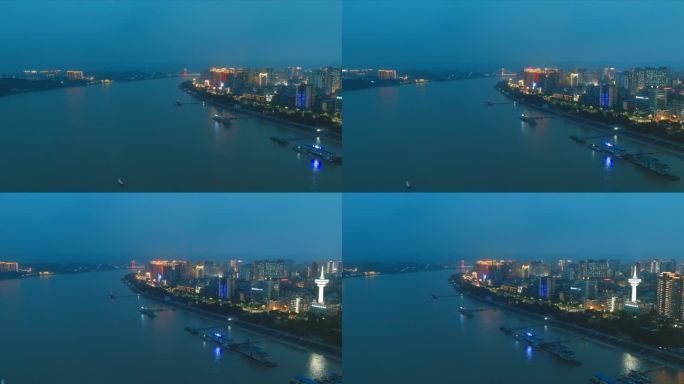 宜昌江边城市夜景