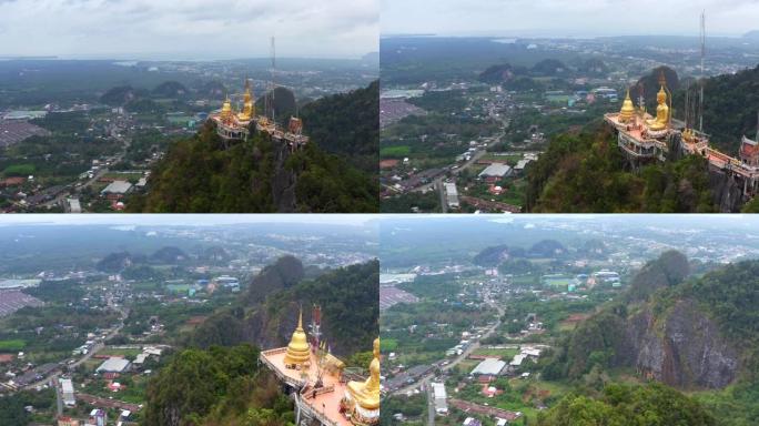 泰国甲米的Wat Tham Suea或Tiger Cave寺的鸟瞰图