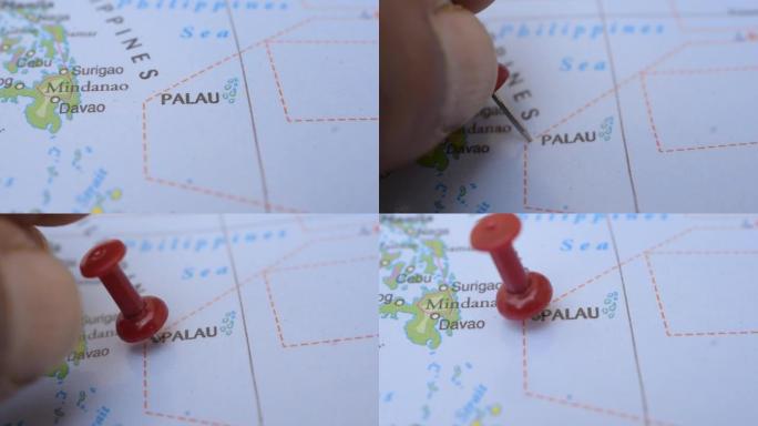 政治地图上帕劳的位置旅游概念宏观特写查看股票视频