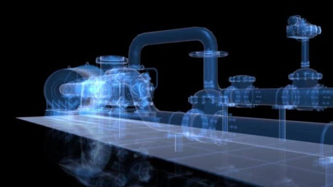 工业设备电动油泵。数字技术x射线三维可视化