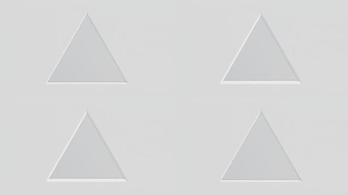 明亮背景上的白色三角形标志循环动画