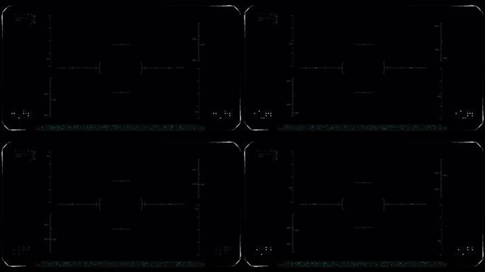 HUD平视显示器图形界面模板，用于电影、演示视频和游戏、技术未来动画与框架标尺目标指针比例和网络设计