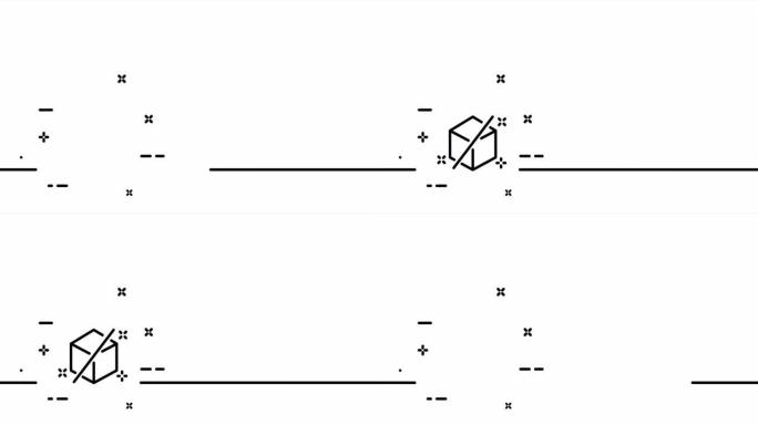 产品中的非糖。甜味，方糖，咖啡，茶，平底锅，杯子，糖尿病，糖罐，面粉。甜点概念。一个线条画动画。运动