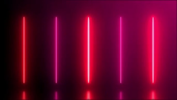 4k抽象未来红色粉色霓虹灯激光线背景