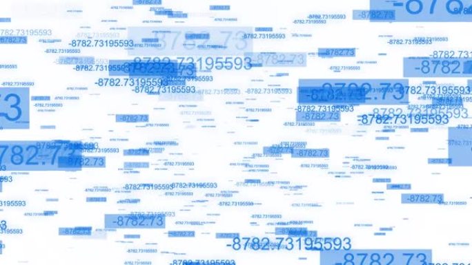 蓝色数字编码粒子运动白色背景