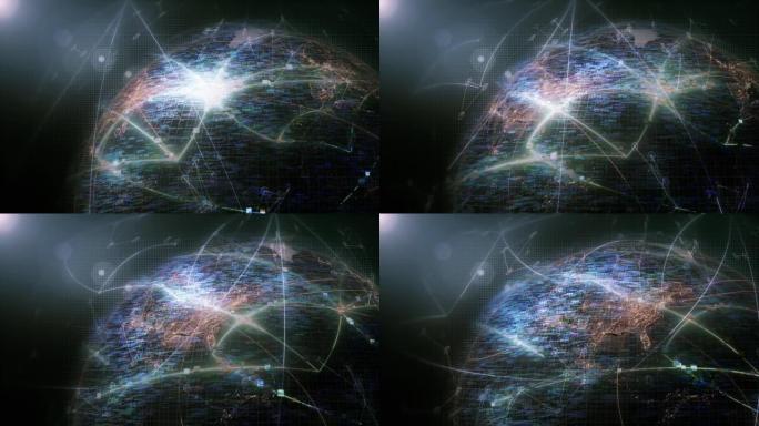全球网络连接和数据连接概念。