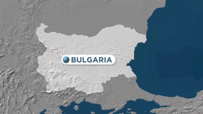 世界地图上的保加利亚