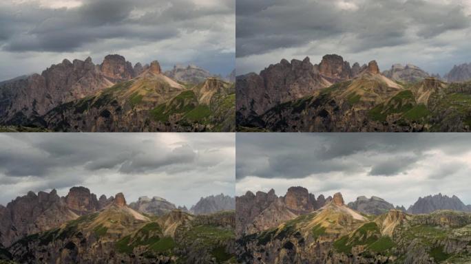 从多比亚科附近的兰德罗山谷 (Valle di Landro) 可以看到，在Tre Cime di 