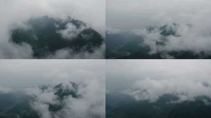 山间云雾4k航拍