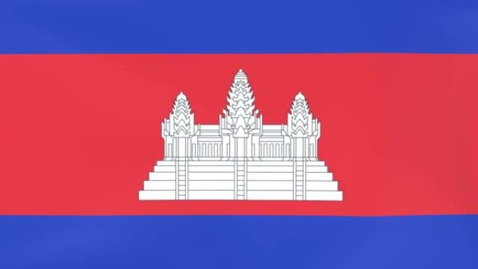 柬埔寨国旗迎风飘扬的3DCG动画