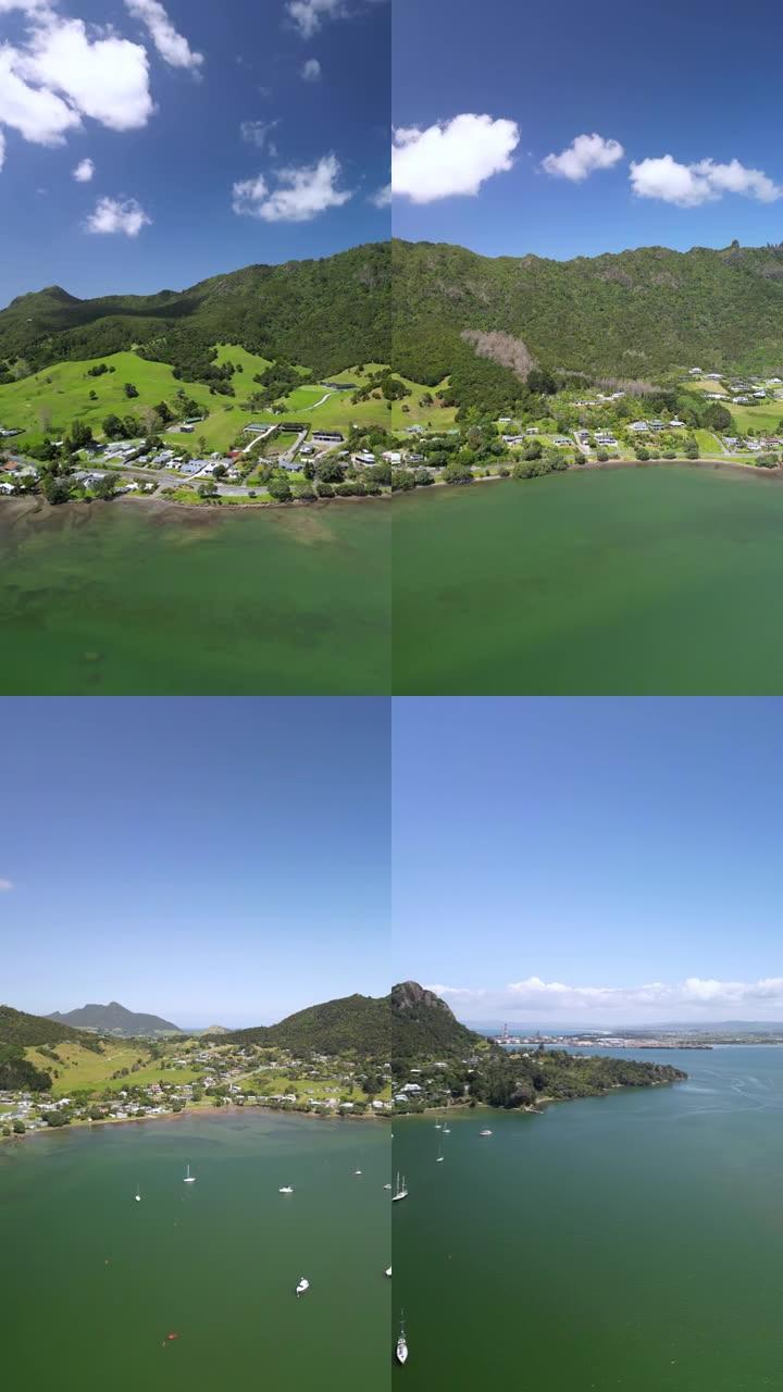 新西兰旺阿雷的空中新西兰海岸线