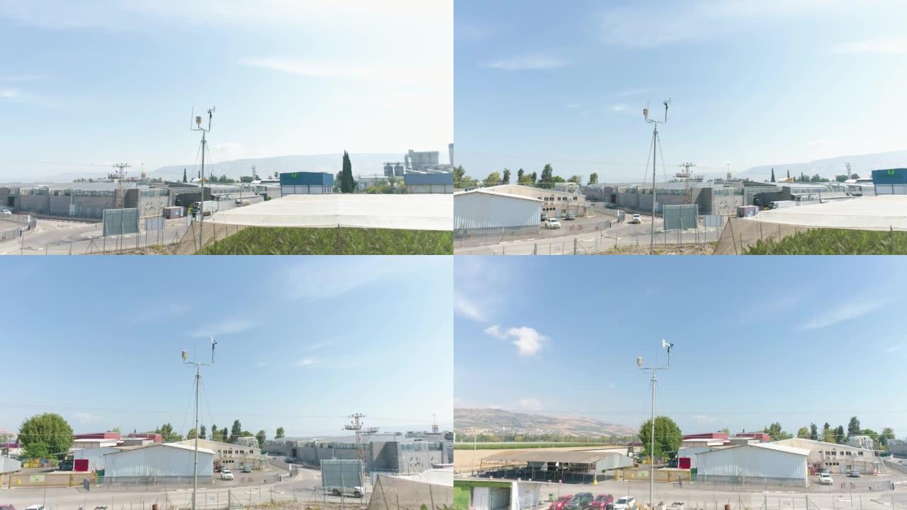 以色列加利利海民意测验中测量设备的鸟瞰图。