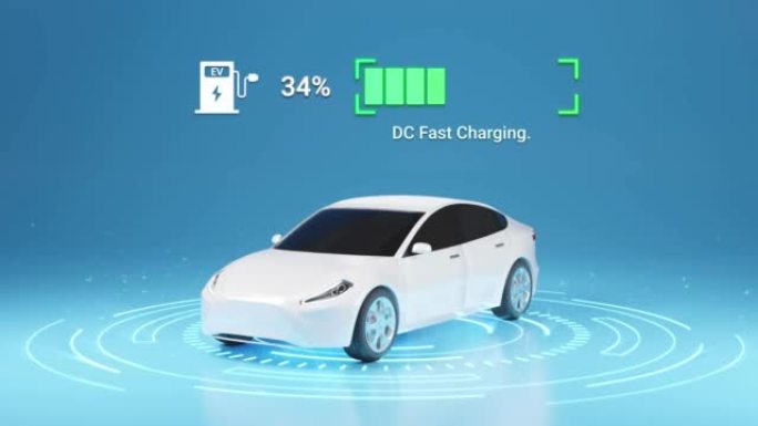 使用DC快速充电器的通用电动汽车完全充电电池