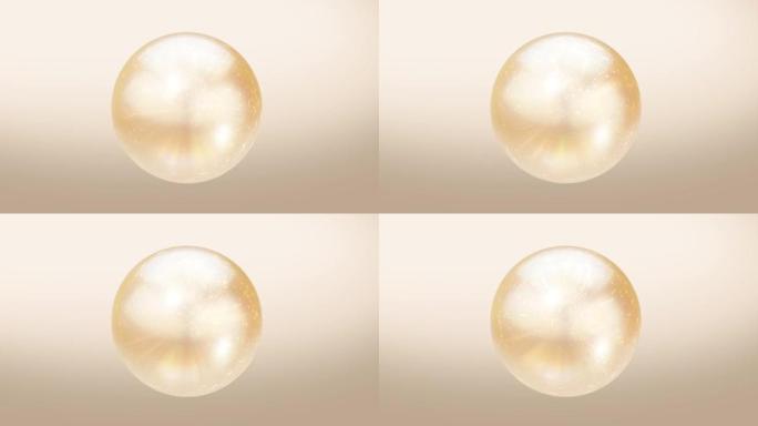 珍珠球的动画运动等离子球黄色魔术水晶球。