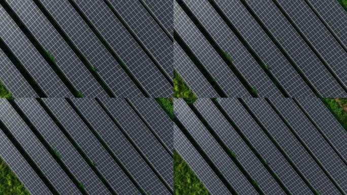 太阳能电池板的鸟瞰图