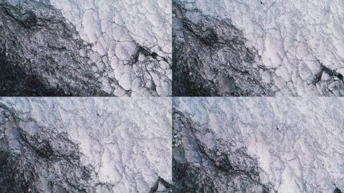 冰冻抽象背景雪岩白色黑色