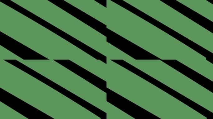 黑色上绿色的几何倾斜条纹