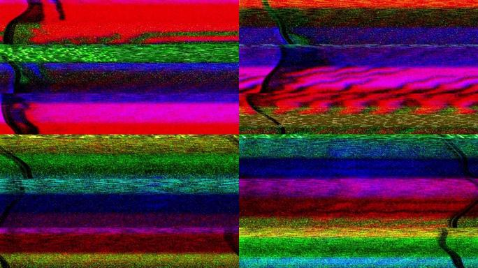 毛刺电视静态噪声失真信号问题错误视频损坏复古风格80s VHS测试图