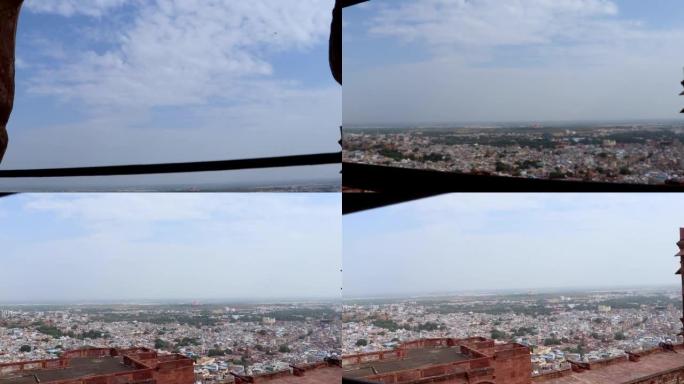 从印度焦特布尔Mehrangarh堡看蓝色城市