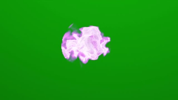 绿色背景上的魔术球。紫色能量球。fx能量场。紫色魔法火球