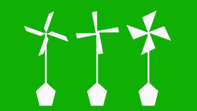绿屏背景的风力涡轮机运动图形