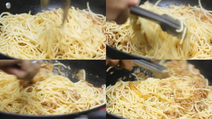 混合意大利面条carbonara