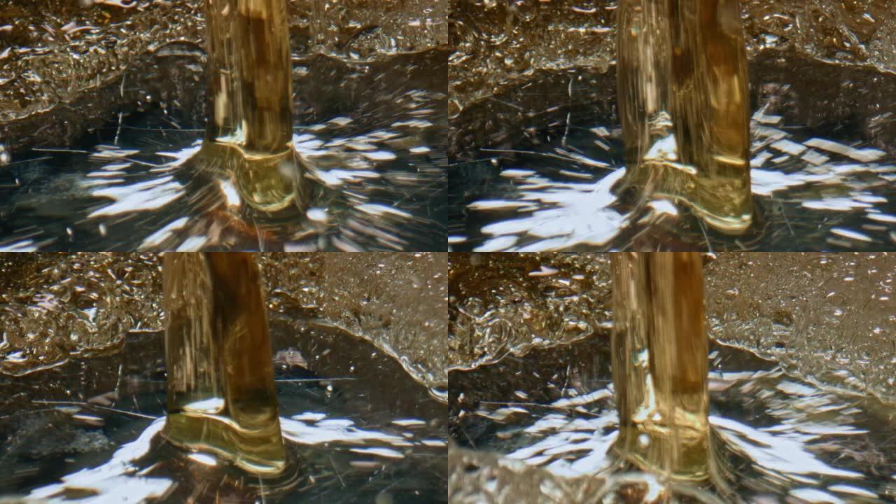 小麦ipa填充玻璃特写。容器中的新鲜酒精啤酒花swash液体