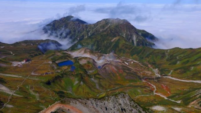 富山县初秋的武罗道风景，立山黑部高山路线