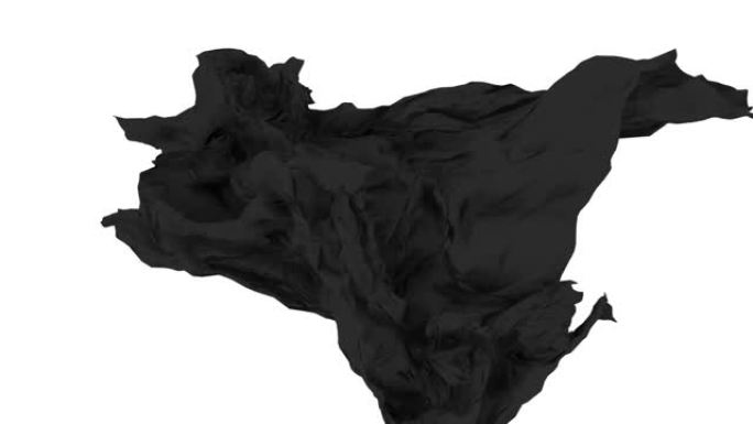 黑布流体运动动画白色背景