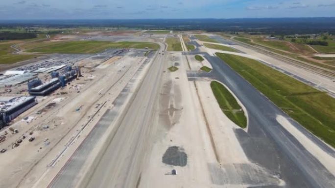 2022年11月新南威尔士州悉尼Badgerys Creek新的西悉尼国际机场建筑工地的空中无人机视