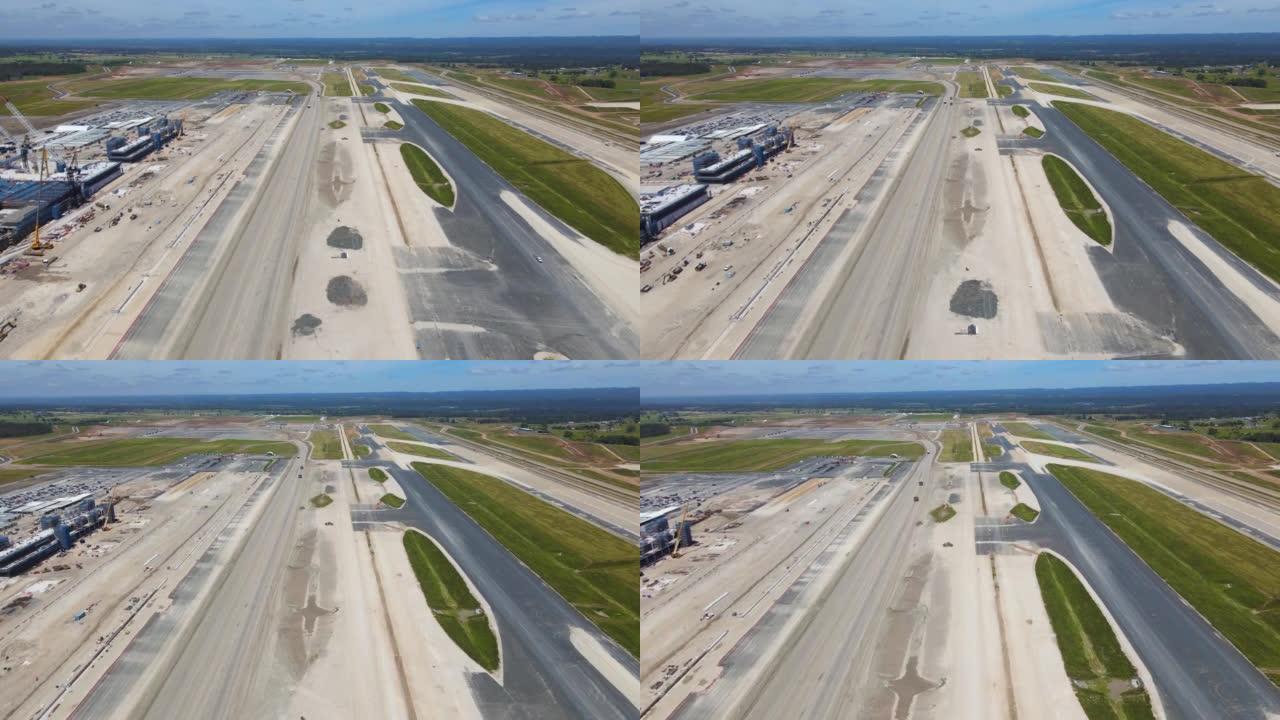 2022年11月新南威尔士州悉尼Badgerys Creek新的西悉尼国际机场建筑工地的空中无人机视