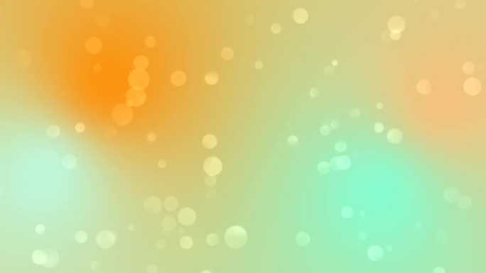 海蓝宝石和深橙色bokeh渐变背景循环运动。移动泡泡彩色模糊动画背景。具有柔和色彩过渡的浮动圆圈。唤
