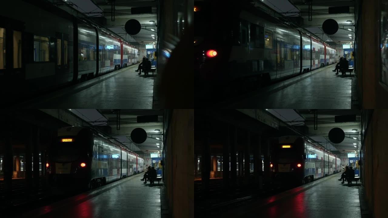 火车到达车站。废弃的铁路/地铁站台。犹太人区。夜市阴雨秋雾天气。哥谭市情绪。电影风格。