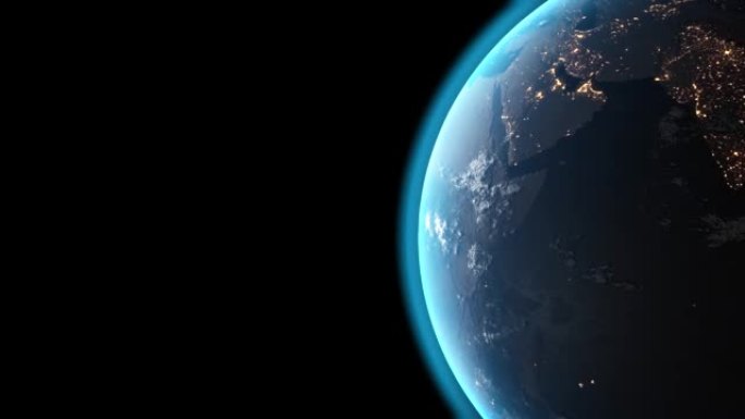 3D Animation of Earth seen from space, Globe spinn