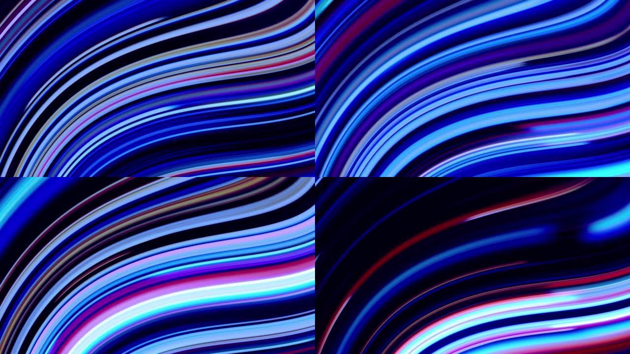 抽象发光数据线可循环背景-霓虹色
