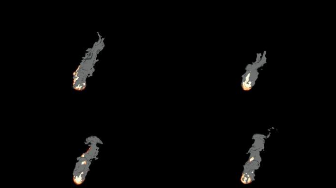 火与烟2D动画与阿尔法通道版本01