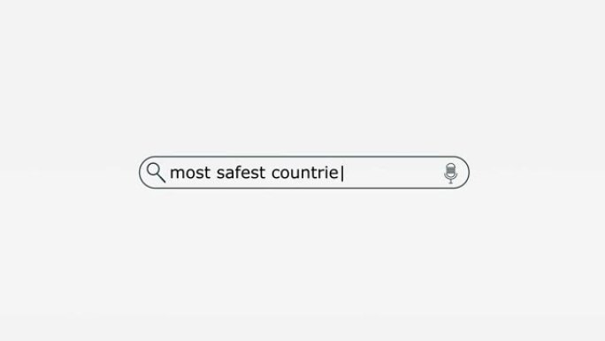 最安全的国家在数字屏幕股票视频的搜索引擎栏中键入