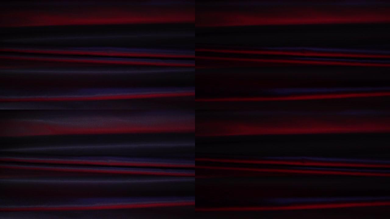 垂直视频的鬼在暗室与红色窗帘，FX闪电效果