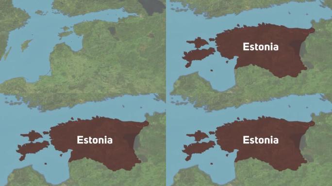 爱沙尼亚用文字放大世界地图