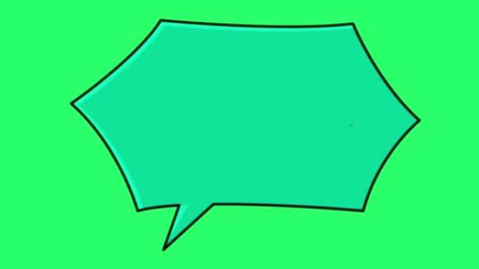 动画绿色文本框几何形状在绿色背景。
