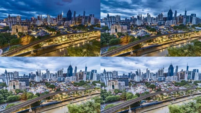季风季节吉隆坡城市景观的延时4k UHD镜头