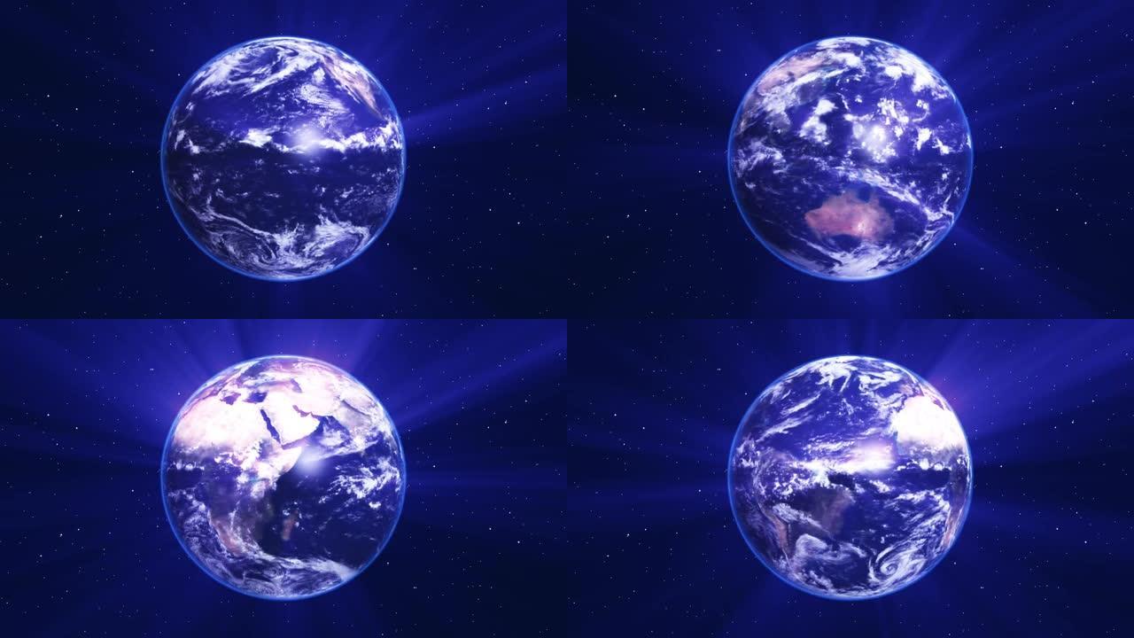 太空中的地球射线光