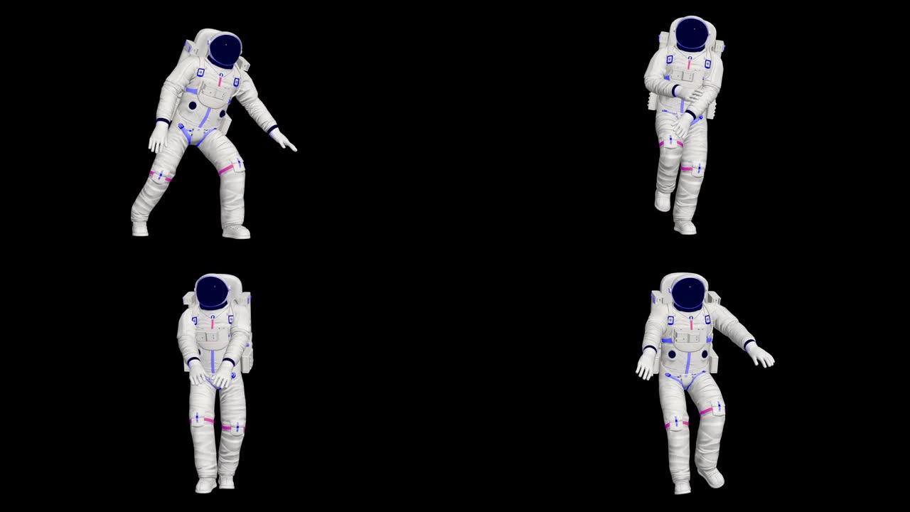 3D宇航员舞蹈。