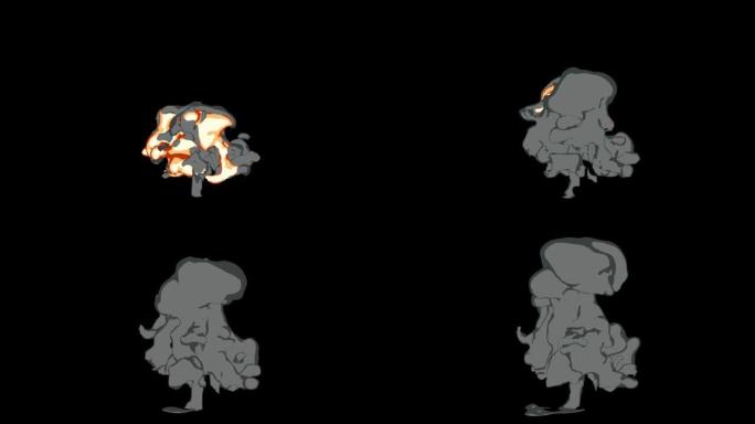 爆炸2D动画与阿尔法通道版本03