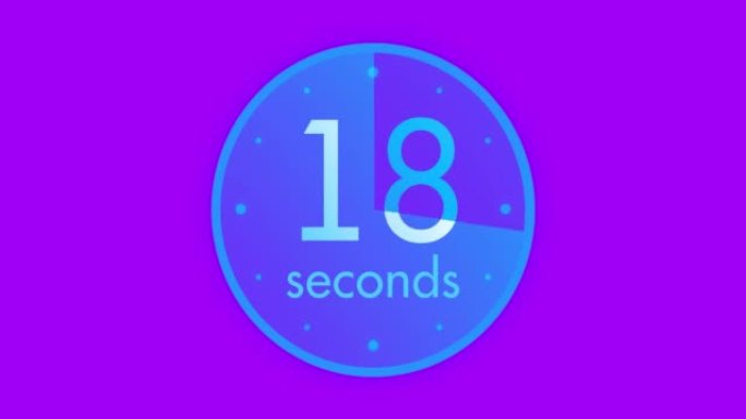 圆形计时器动画。倒计时时钟从0到45秒。摘要背景。4K