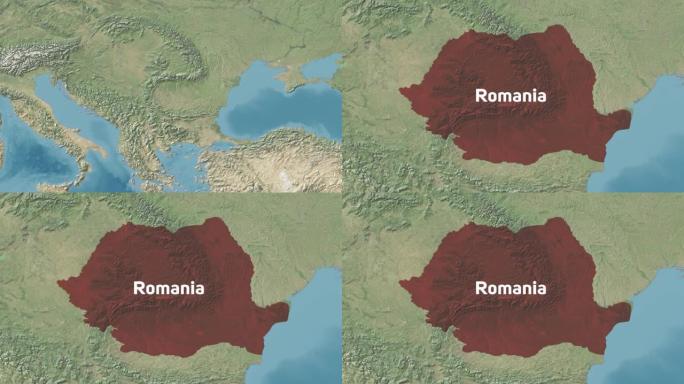 罗马尼亚用文字放大世界地图