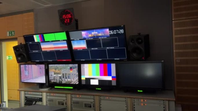 德国电视广播工作室的屏幕
