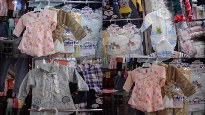 巴基斯坦在拉贾集市市场拉瓦尔品第的商店里出售儿童服装