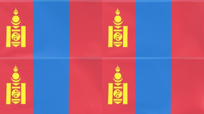3DCG动画国旗在风中飘扬，蒙古